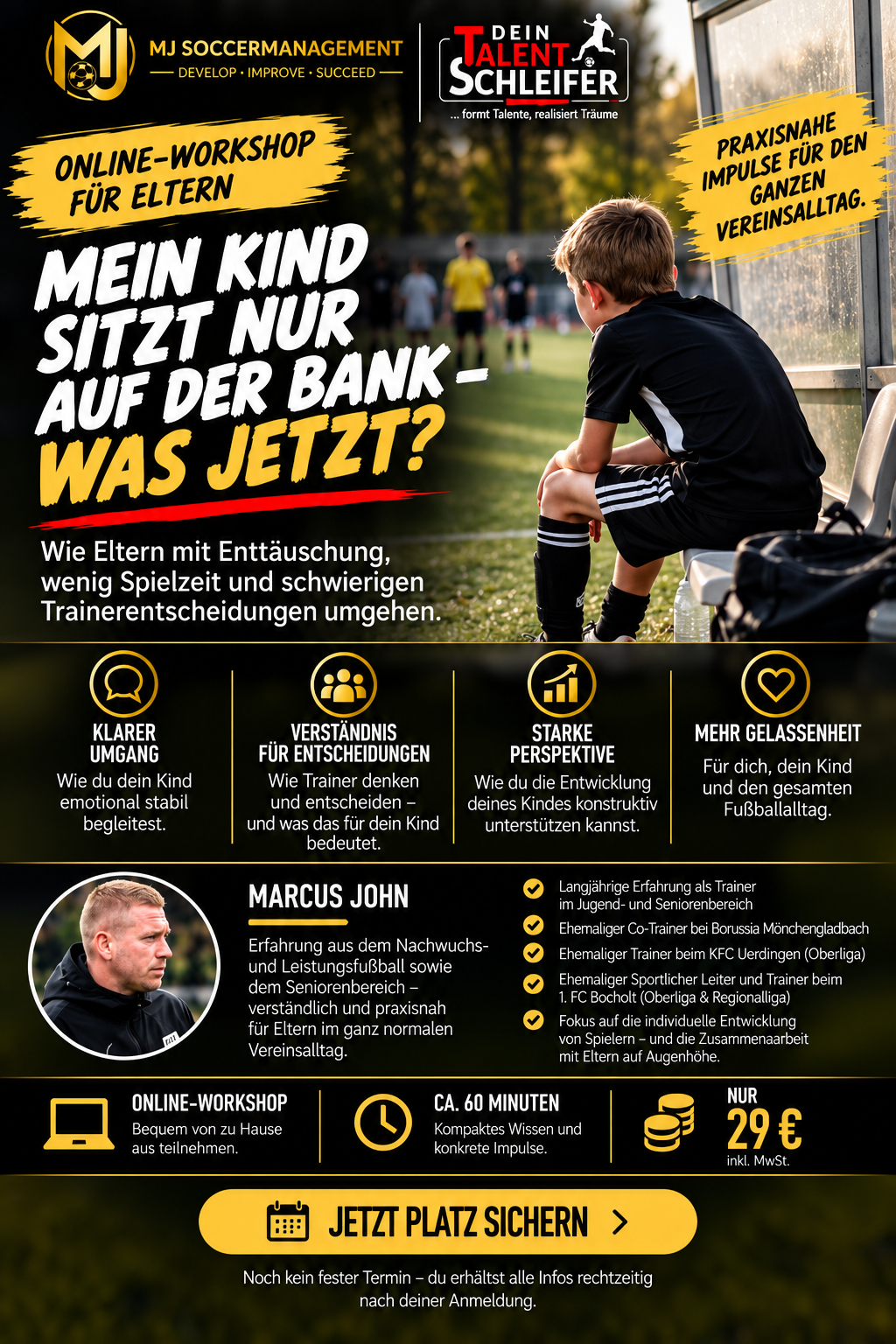 Fyler Online Workshop - Mein Kind sitzt nur auf der Bank - was jetzt?